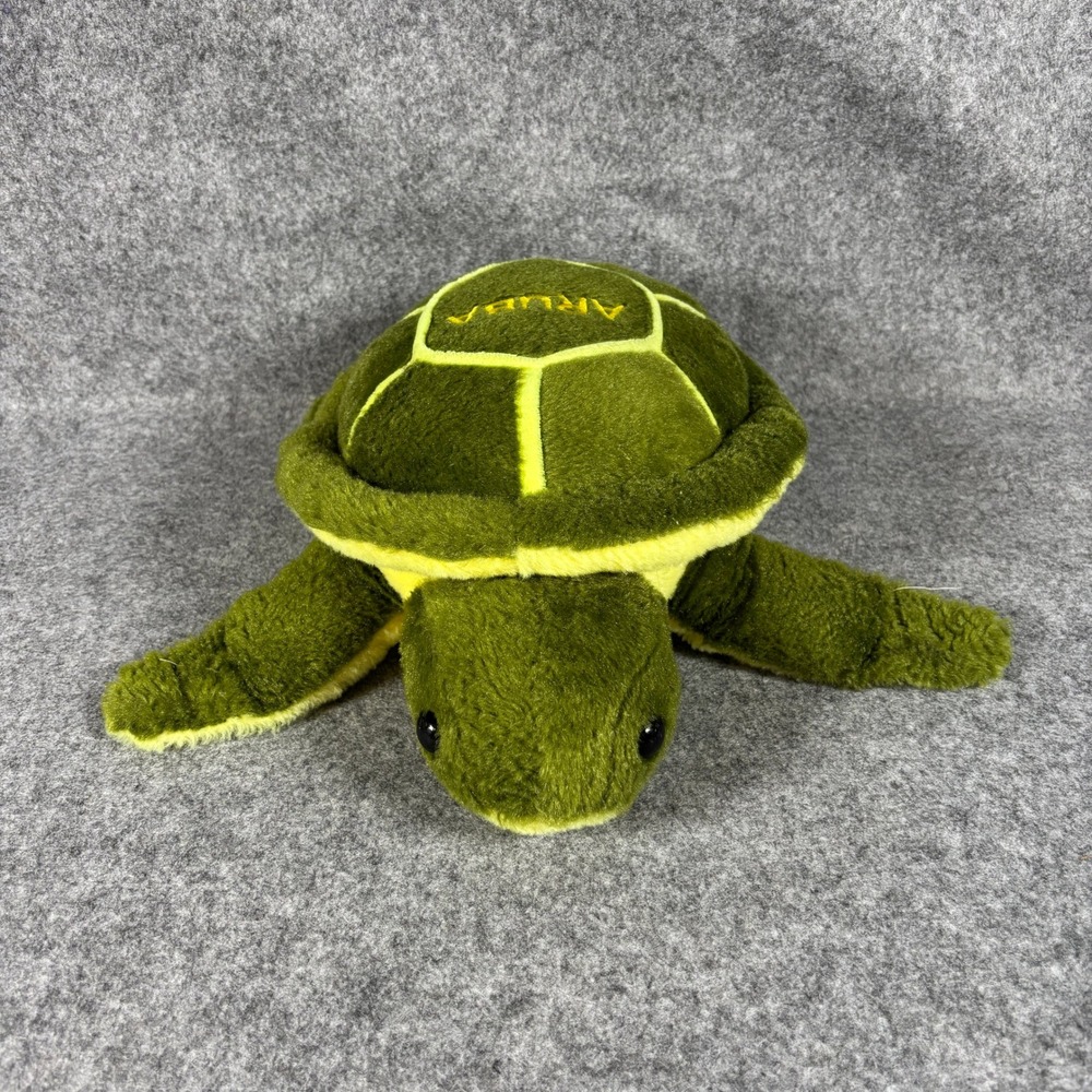 Unbranded Aruba Sea Turtle Souvenir Plush Stuffed Animal Green Yellow